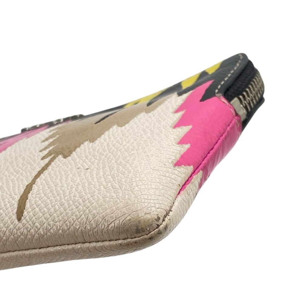 Coach Hawk Feather Print Crossgrain Leather Corner Zip Wristlet‎ - Picture 4 of 14